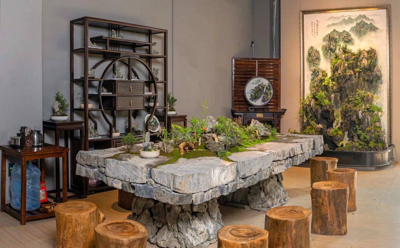 全生态英石山水茶台